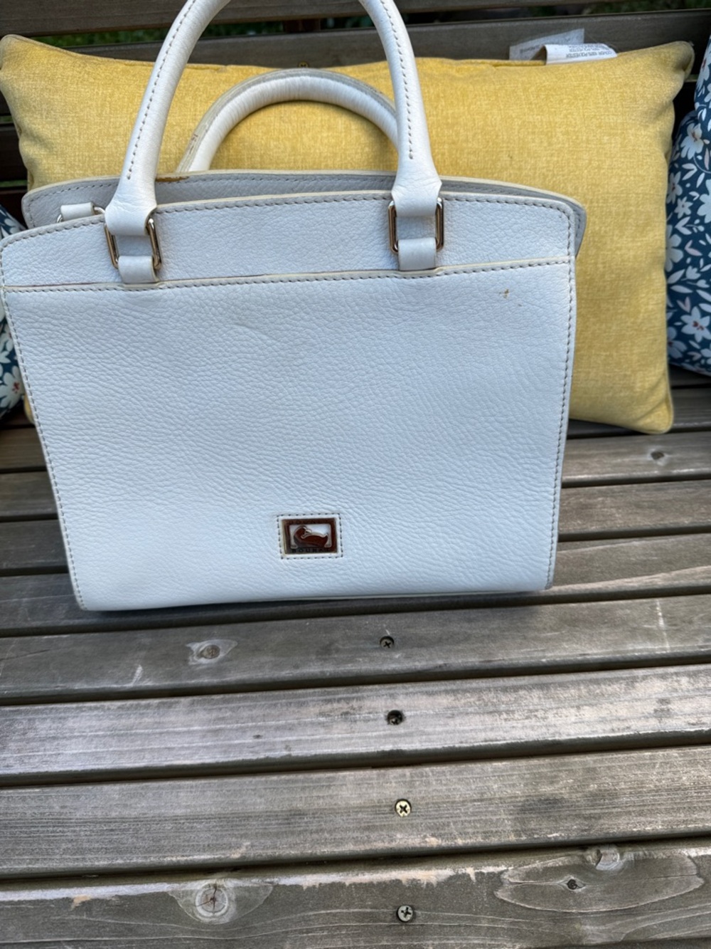 Dooney & Bourke White Leather Top-Handle Satchel